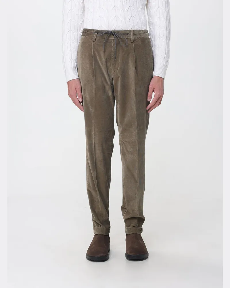 Luciano Barbera Gerade geschnittene Cordhose aus Baumwolle mit Kordelzug Braun