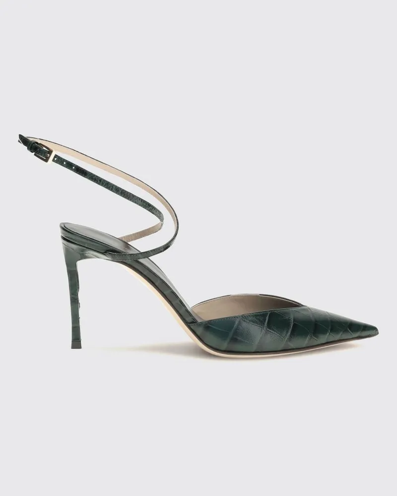 Tom Ford Slingback-Pumps aus Kalbsleder in Kroko-Optik mit Stiletto-Absatz Emerald