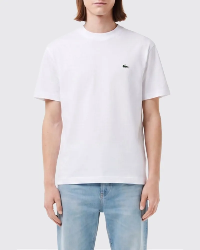 Lacoste Baumwoll-T-Shirt mit Logo Weiß