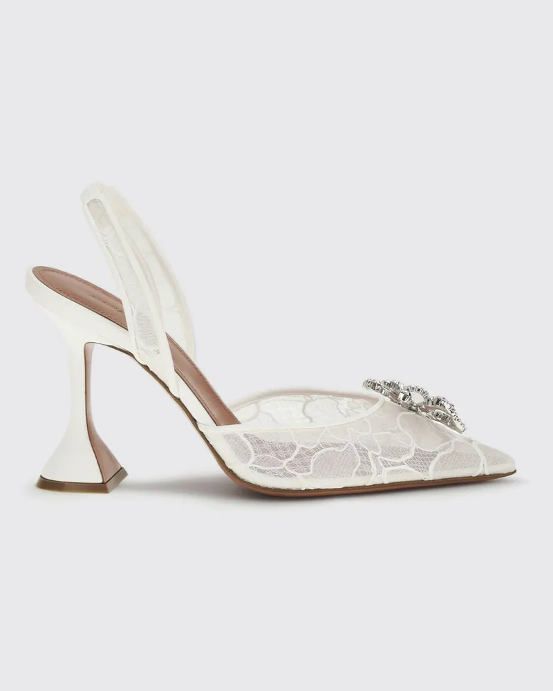 Amina Muaddi Schuhe damen Ivory