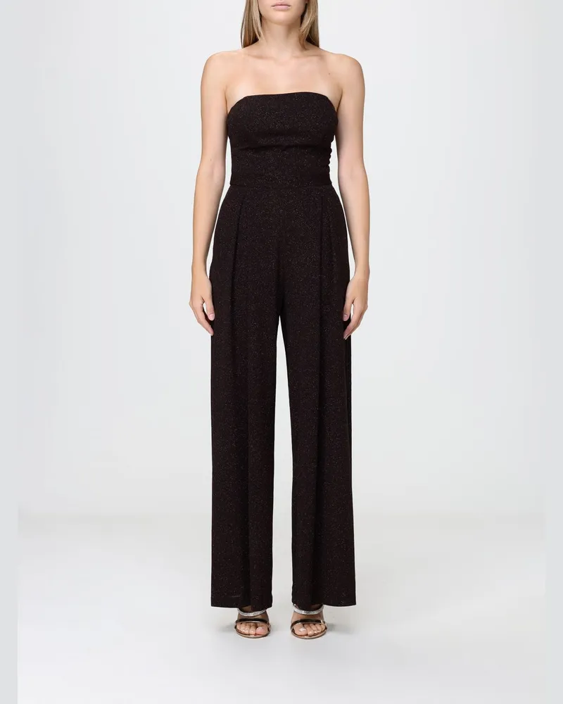Hanita Schulterfreier Lurex-Overall mit abnehmbaren Trägern Braun