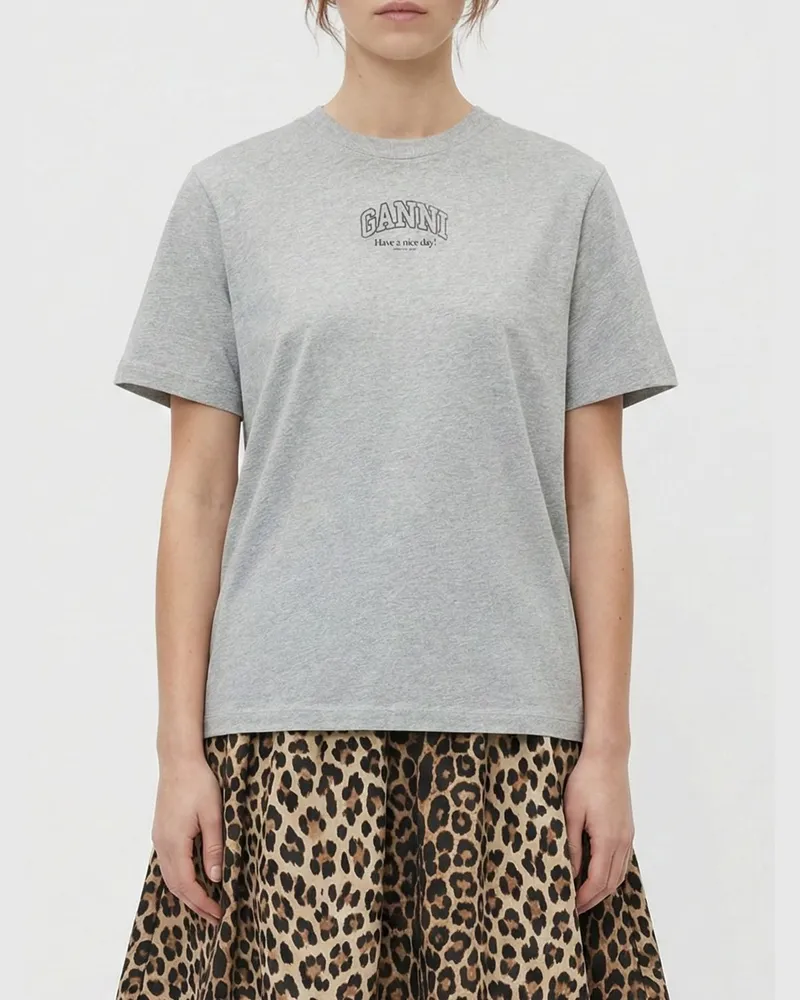 Ganni T-shirt damen Grau