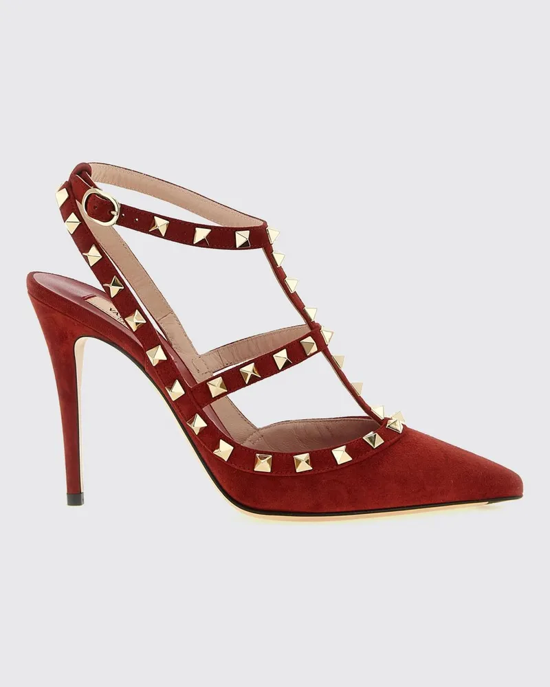 Valentino Garavani Rockstud Slingback-Pumps aus Veloursleder mit Stilettoabsatz Rot