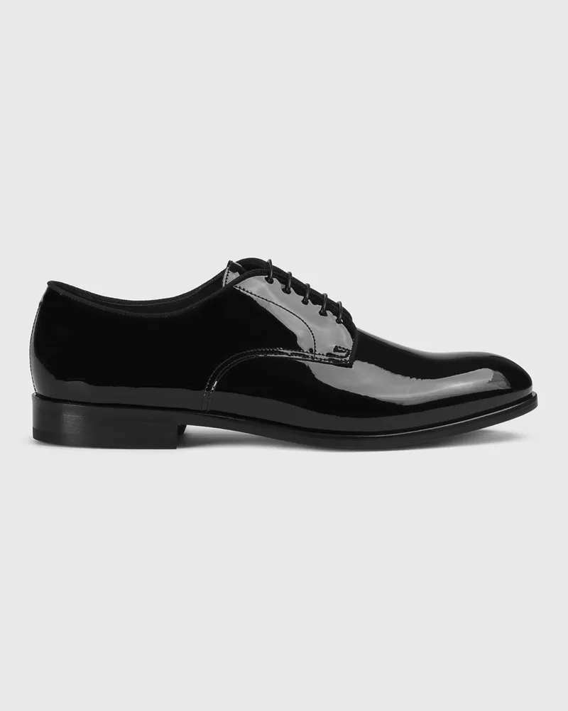 Doucal´s Oxford-Schuhe aus Lackleder Schwarz