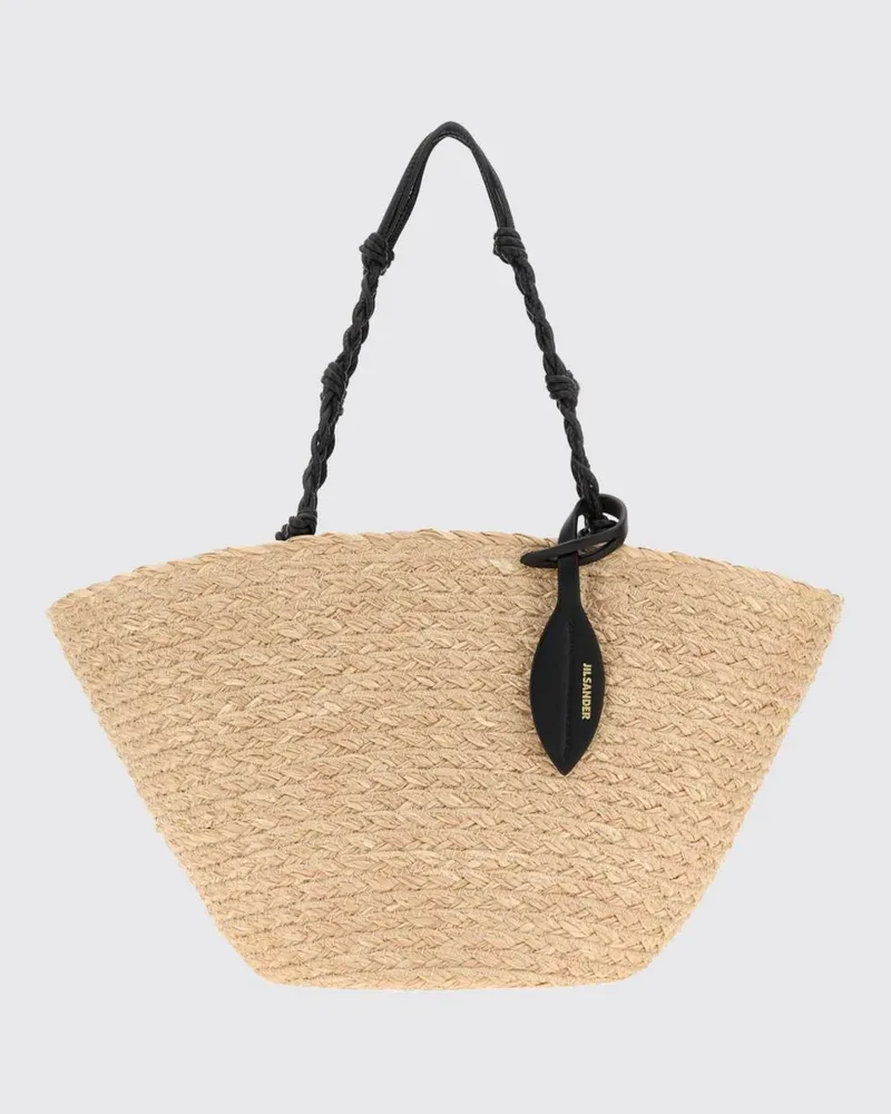 Jil Sander Kleine Tote-Tasche Tangle aus Bast mit geflochtenem Henkel Rope