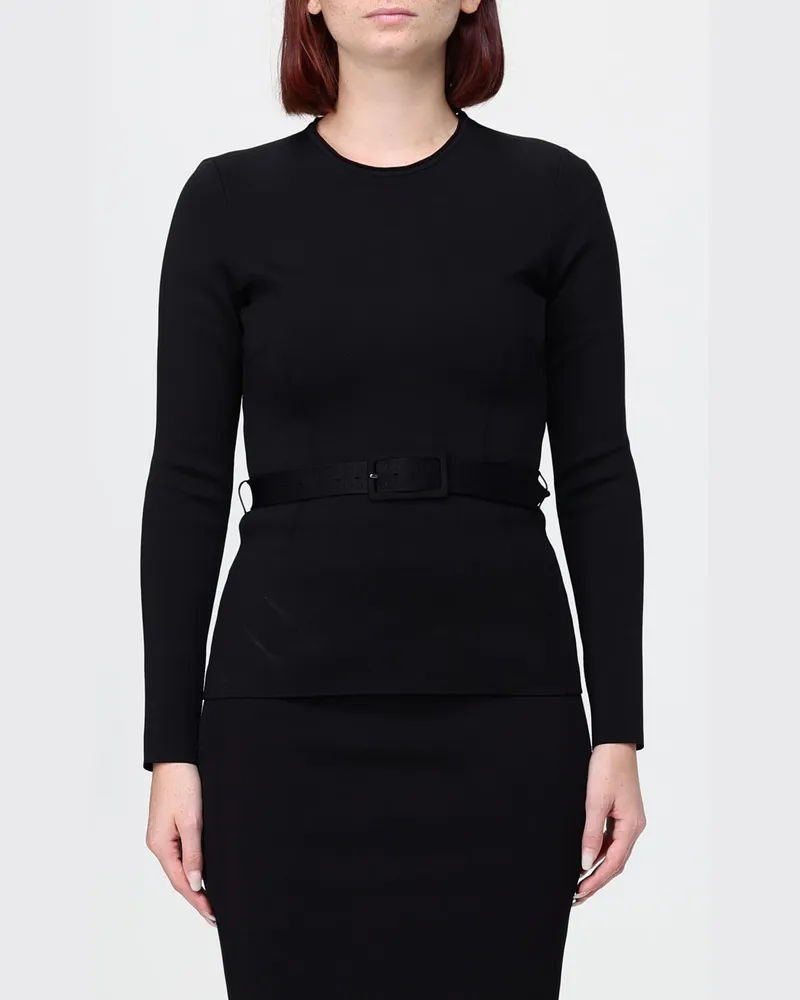 Tom Ford Slim-Fit-Top aus Viskose mit langen Ärmeln und Taillengürtel Schwarz