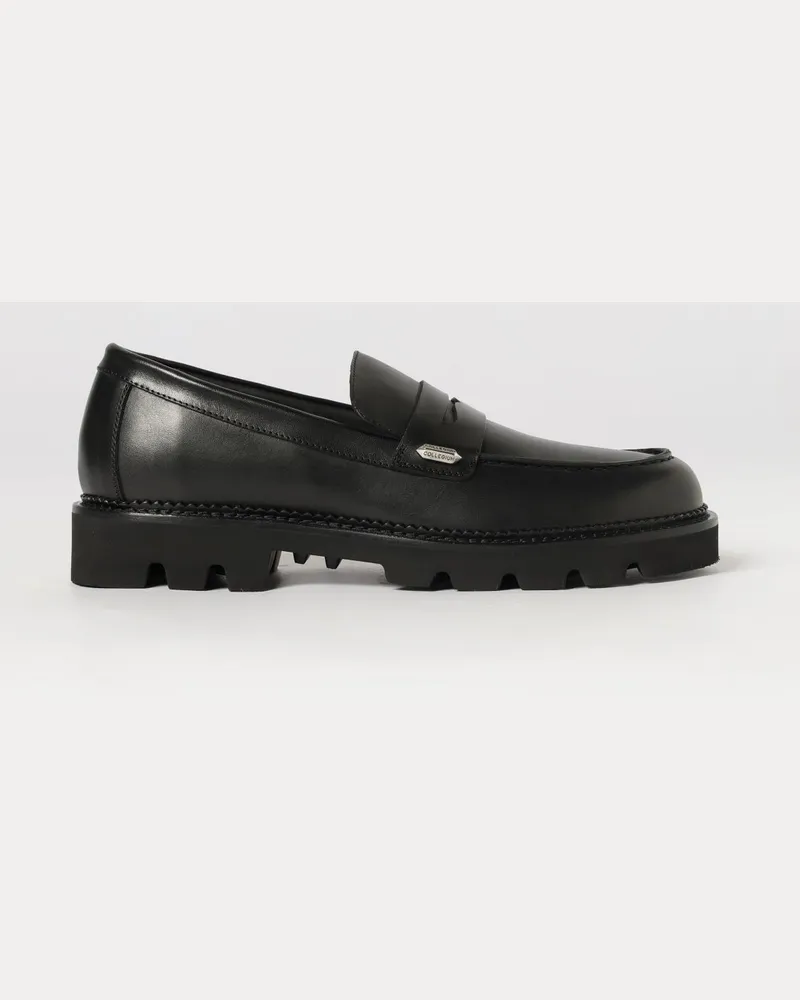 Collegium Klassische Loafers aus Kalbsleder mit gezahnter Sohle Schwarz