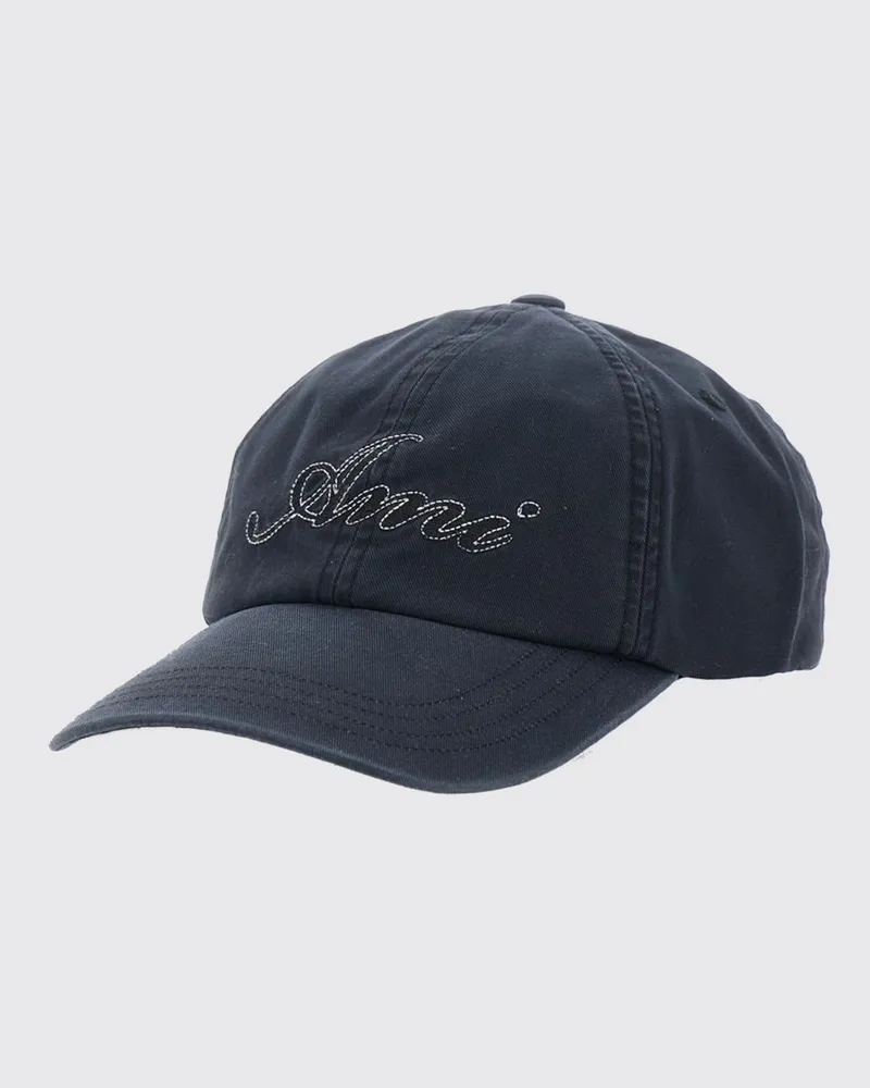 AMI Paris Baseballkappe von aus schwarzer Baumwolle mit Logo Schwarz