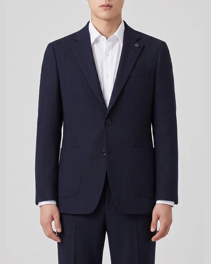 LARDINI Einreihiger Blazer aus Wollmischung Schwarz