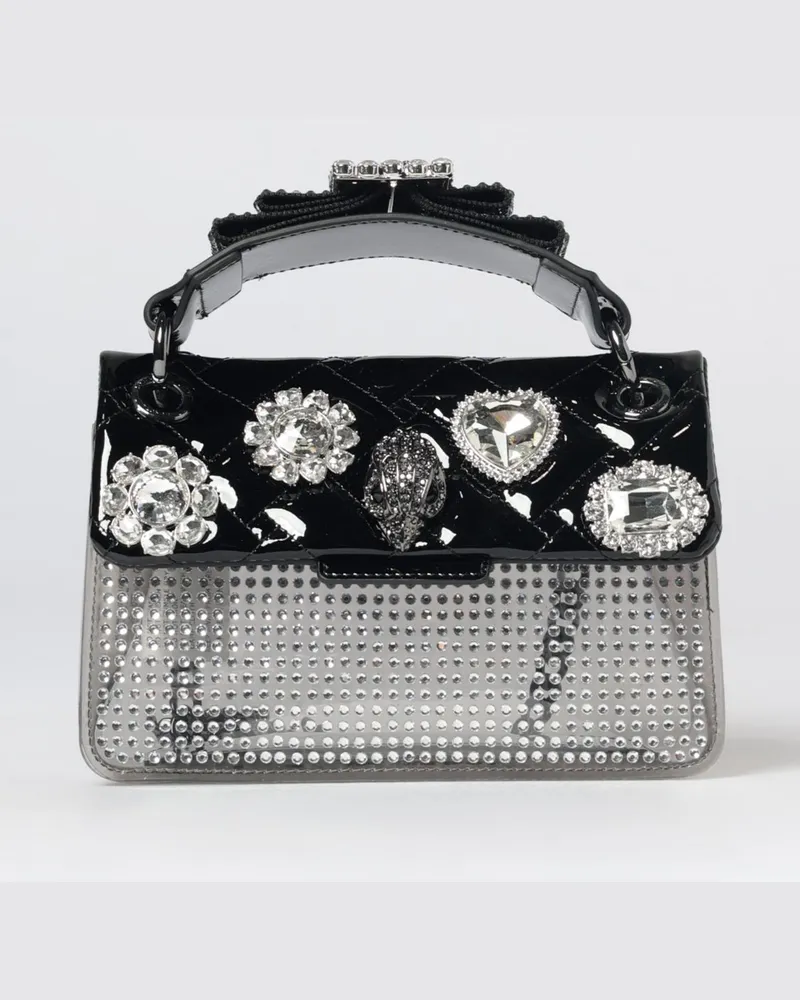 Kurt Geiger Mini-Tasche Kensington mit Kristallen und skulpturalem Griff Schwarz