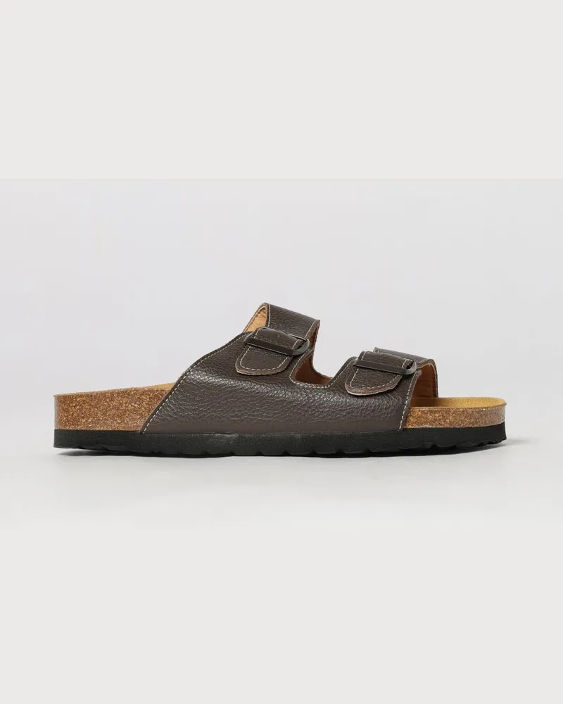 Woolrich Sandalen aus genarbtem Leder Braun