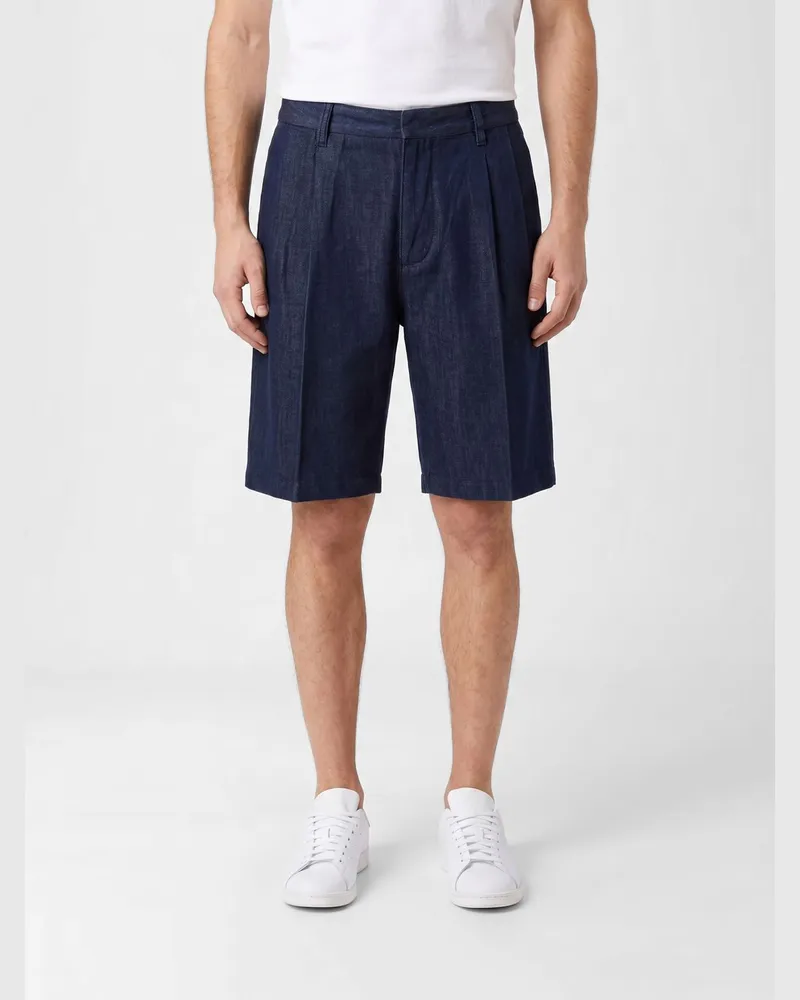 Emporio Armani Shorts aus Baumwollmischung Blau
