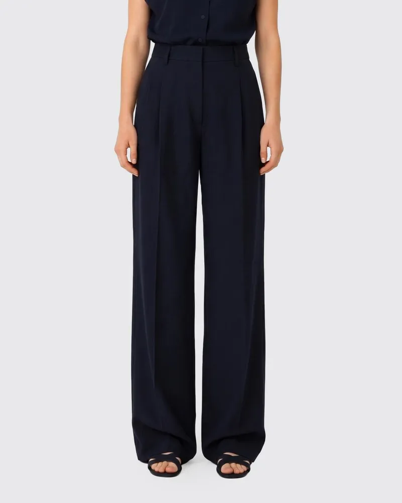 Fabiana Filippi Weite Hose aus Leinenmischung Blau