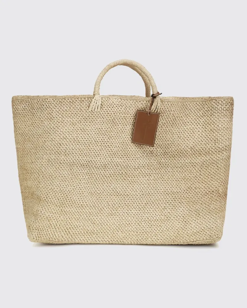 Manebí Saona Tote-Bag aus gehäkelter Raffia mit doppeltem Henkel Natural
