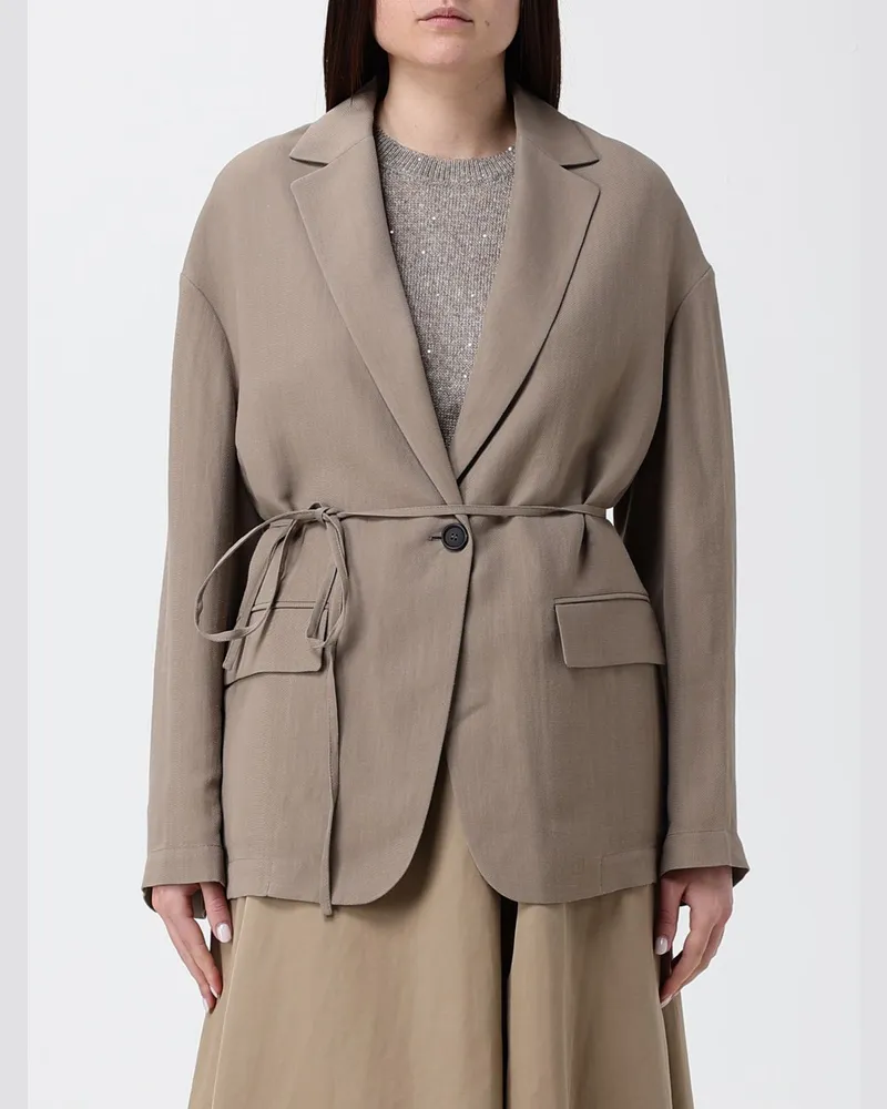 Brunello Cucinelli Viskose-Blazer Sand