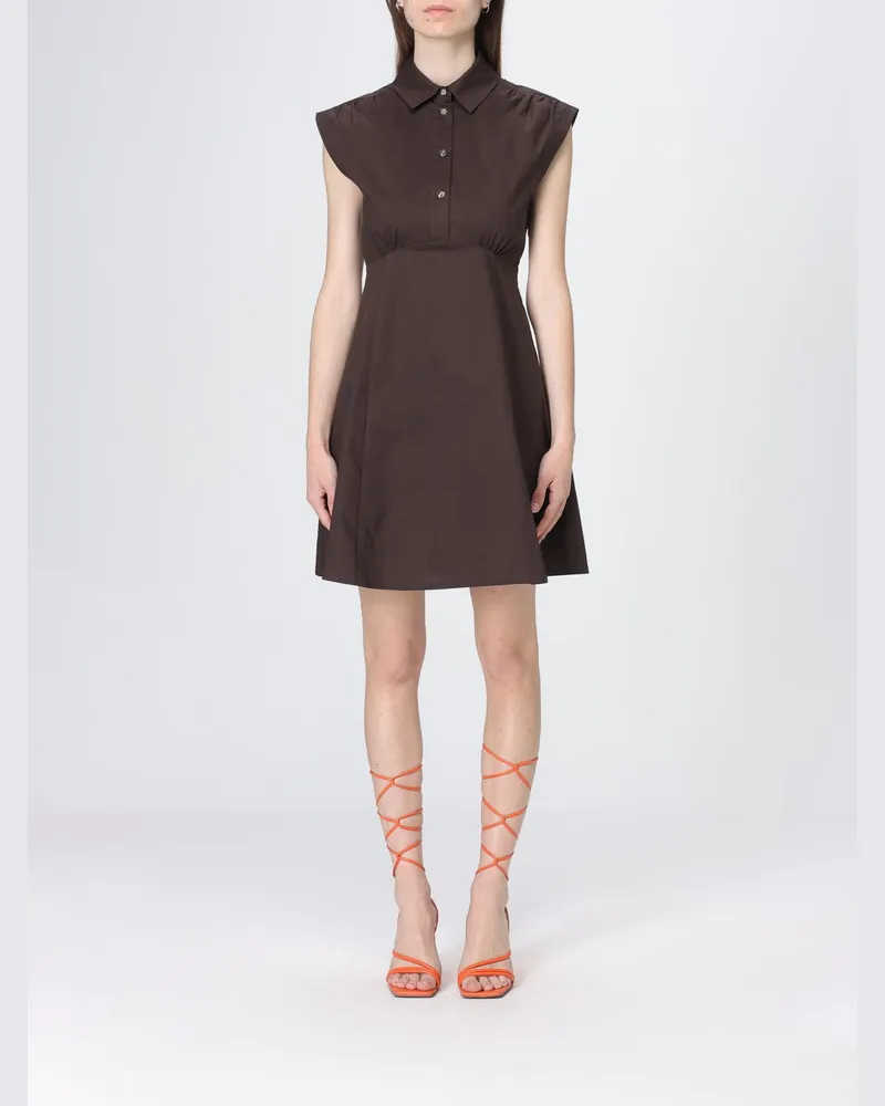 Liu Jo Baumwoll-Hemdblusenkleid Braun