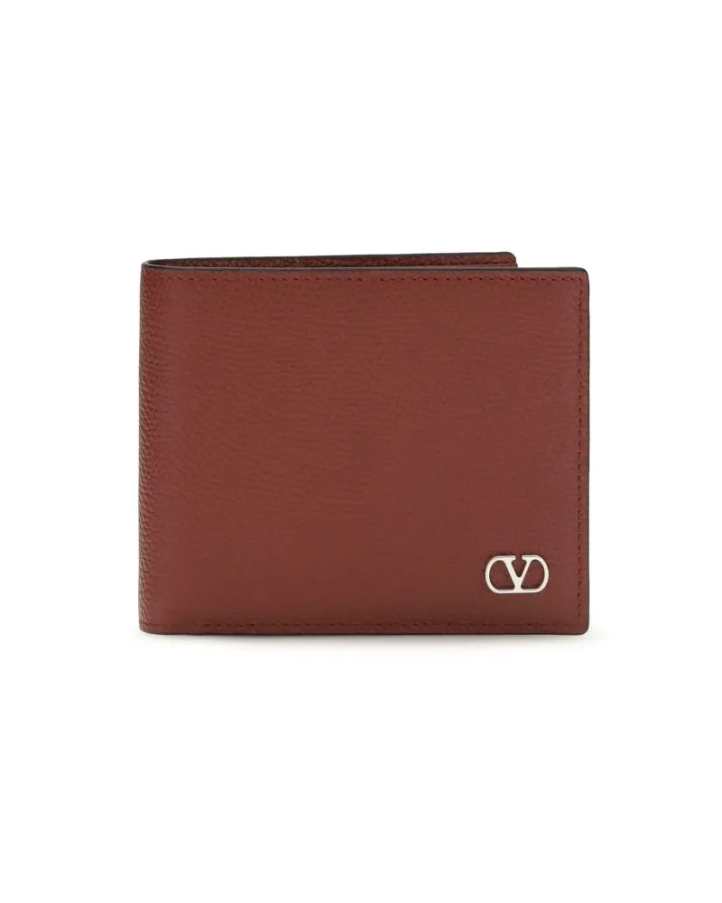 Valentino Garavani VLogo Signature Bifold-Portemonnaie aus Kalbsleder Rot