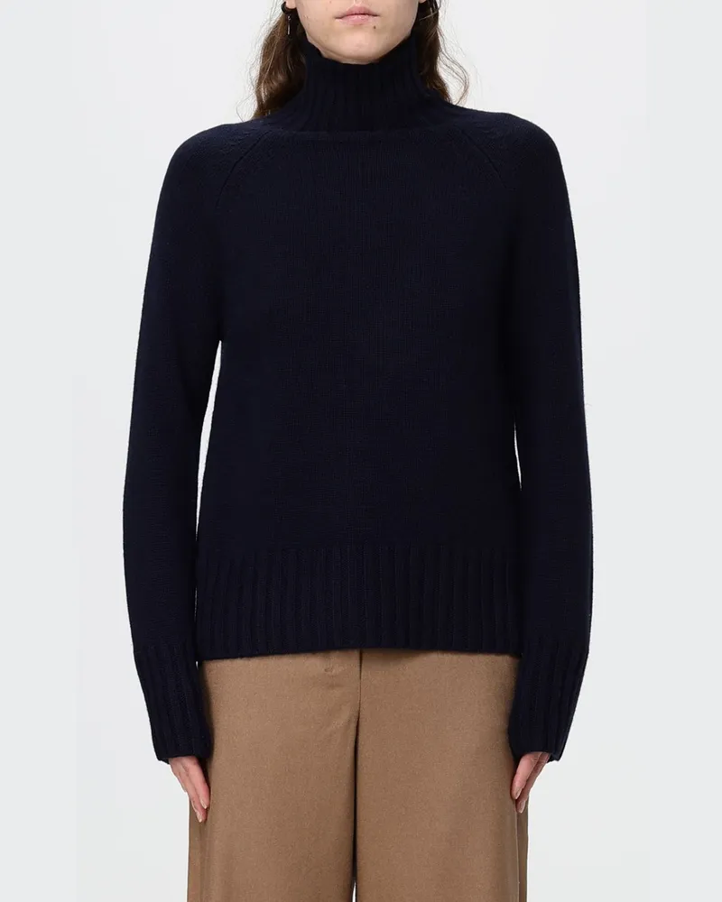 Max Mara Max Mara Rollkragenpullover aus Woll- und Kaschmirmischung mit langen Ärmeln Blau