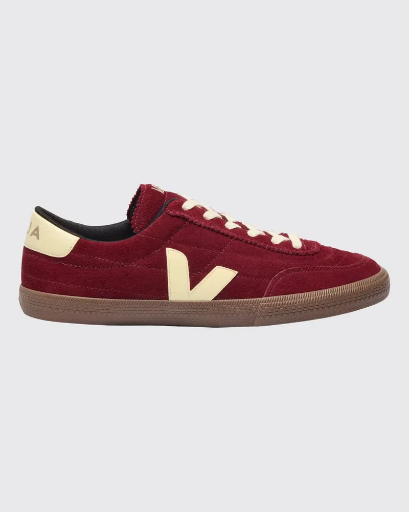 VEJA Gesteppte Panenka Sneakers aus Veloursleder mit Kontrast-Logo Rot