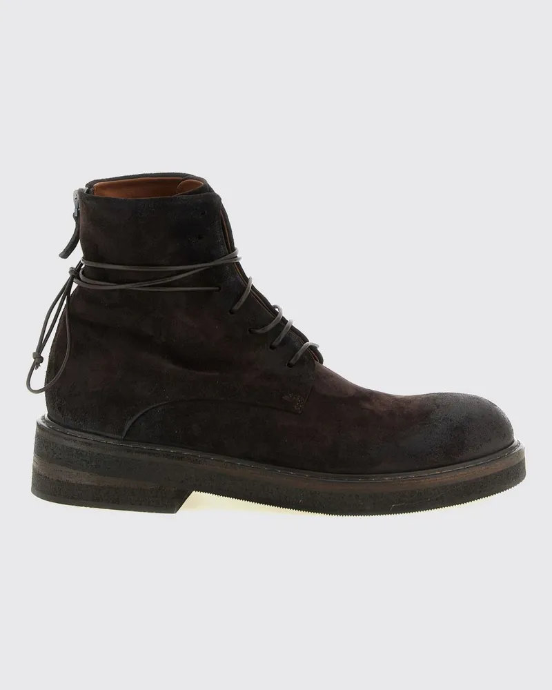 Marsèll Parrucca Combat Boots aus Kalbsveloursleder mit Reißverschluss hinten Braun