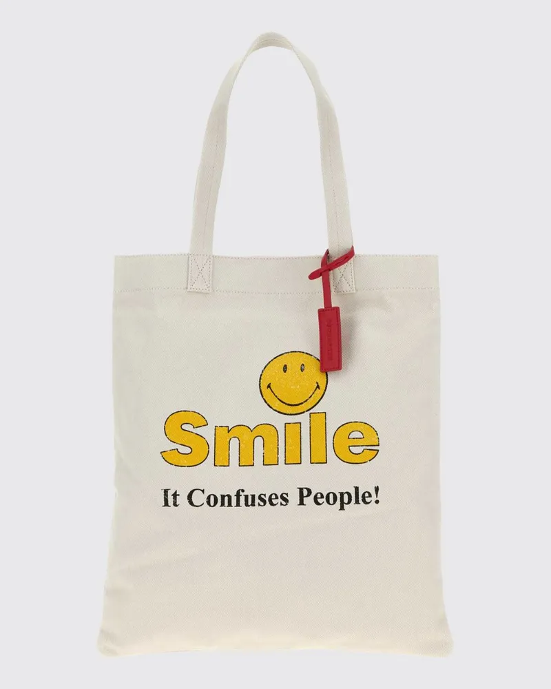 Dsquared2 Baumwolltasche mit Smiley-Print Weiß