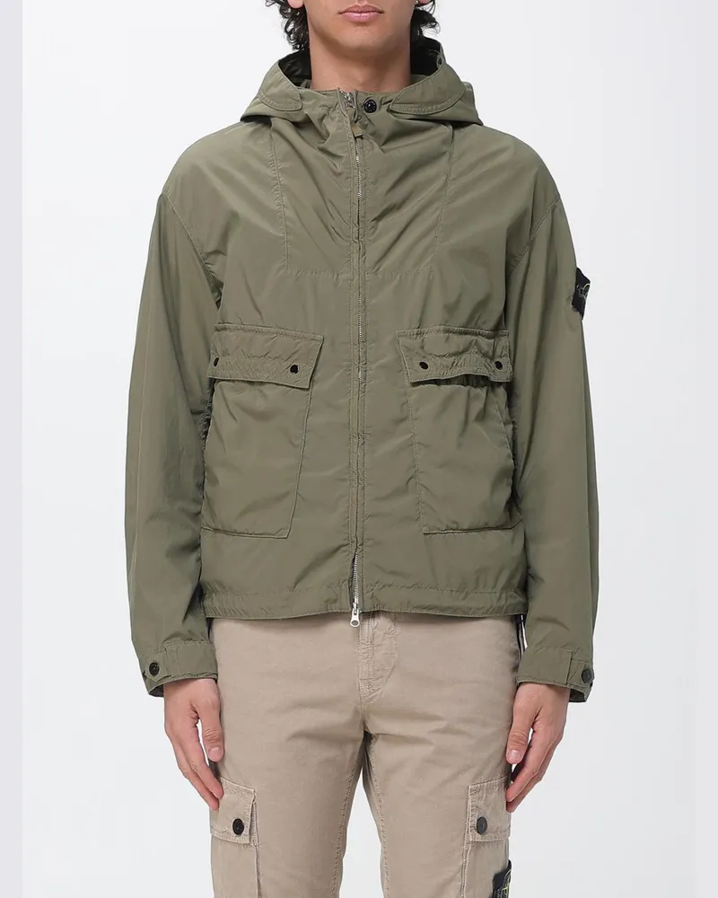 Stone Island Kapuzenparka aus Nylon-Canvas Grün