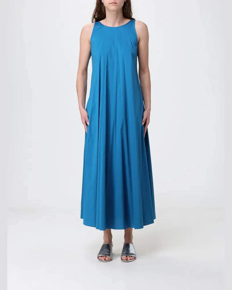 Max Mara Baumwollmischgewebe Midikleid Royal