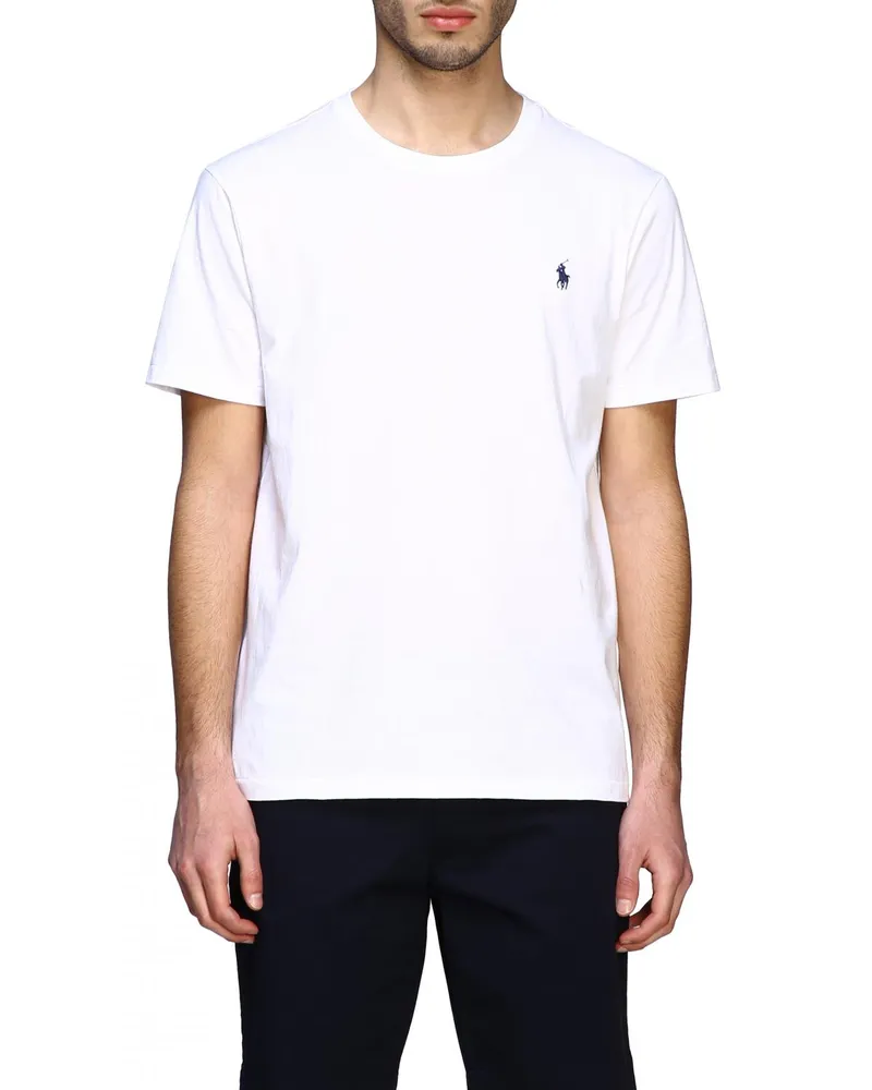 Ralph Lauren T-Shirt mit Rundhalsausschnitt und Logo Weiß