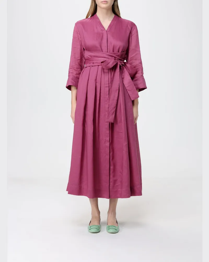 Max Mara Ramie-Chemisierkleid Violett