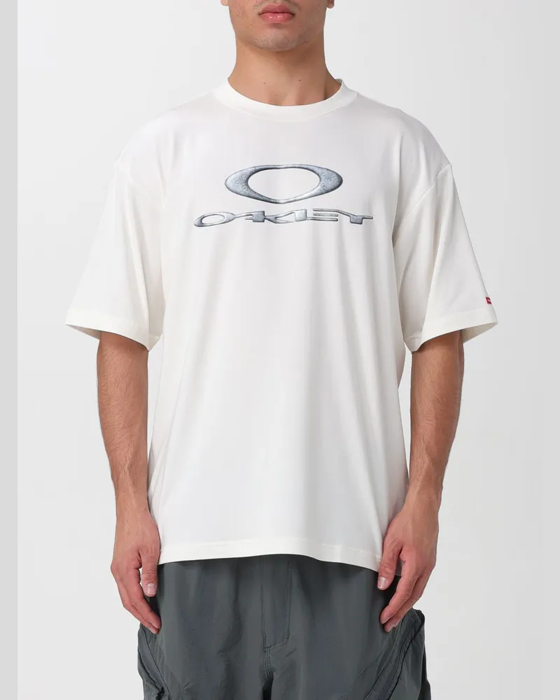 Oakley Relaxed-Fit-T-Shirt aus Baumwolle mit Logo-Print und überschnittenen Schultern Weiß
