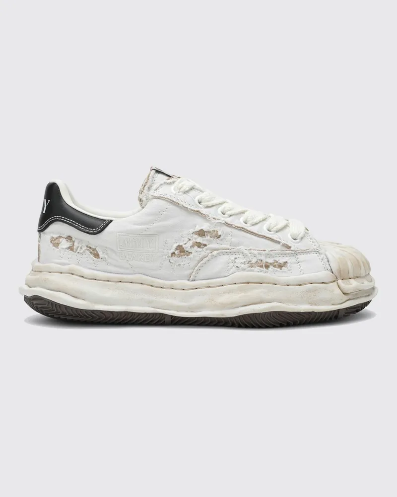 MIHARAYASUHIRO Blakey OG Sneakers aus zweifarbigem Canvas mit Used-Sohle Weiß