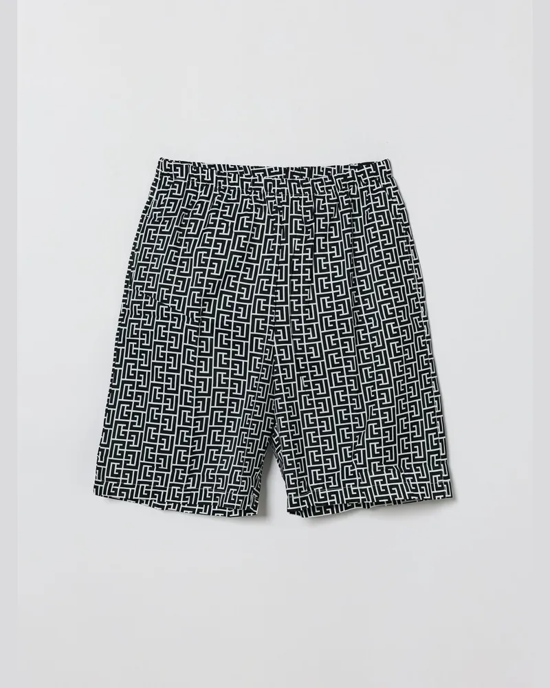 Balmain Monogramm-Badeshorts Weiß