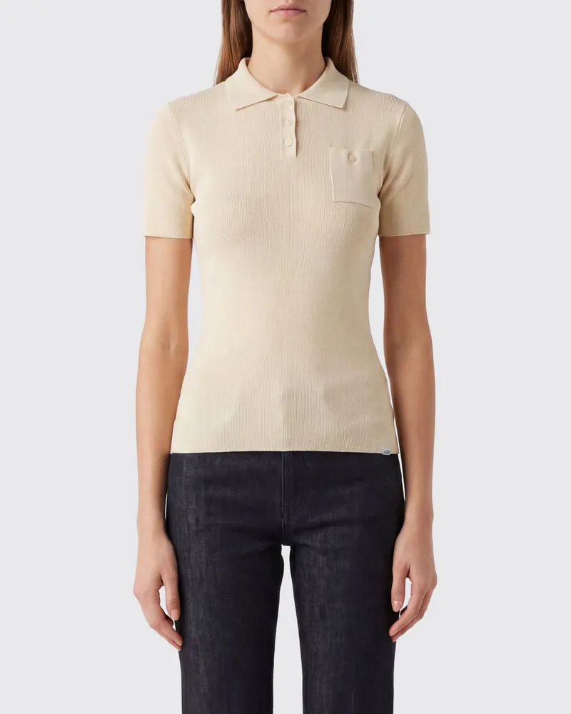 Maison Margiela Slim-Fit-Kurzarm-Polo aus Baumwollstrick mit aufgesetzter Tasche Weiß