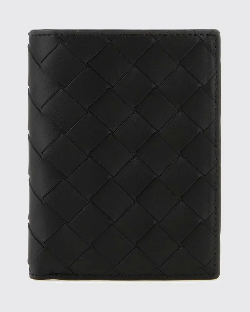 Bottega Veneta Intrecciato Kalbsleder-Bifold-Brieftasche Schwarz