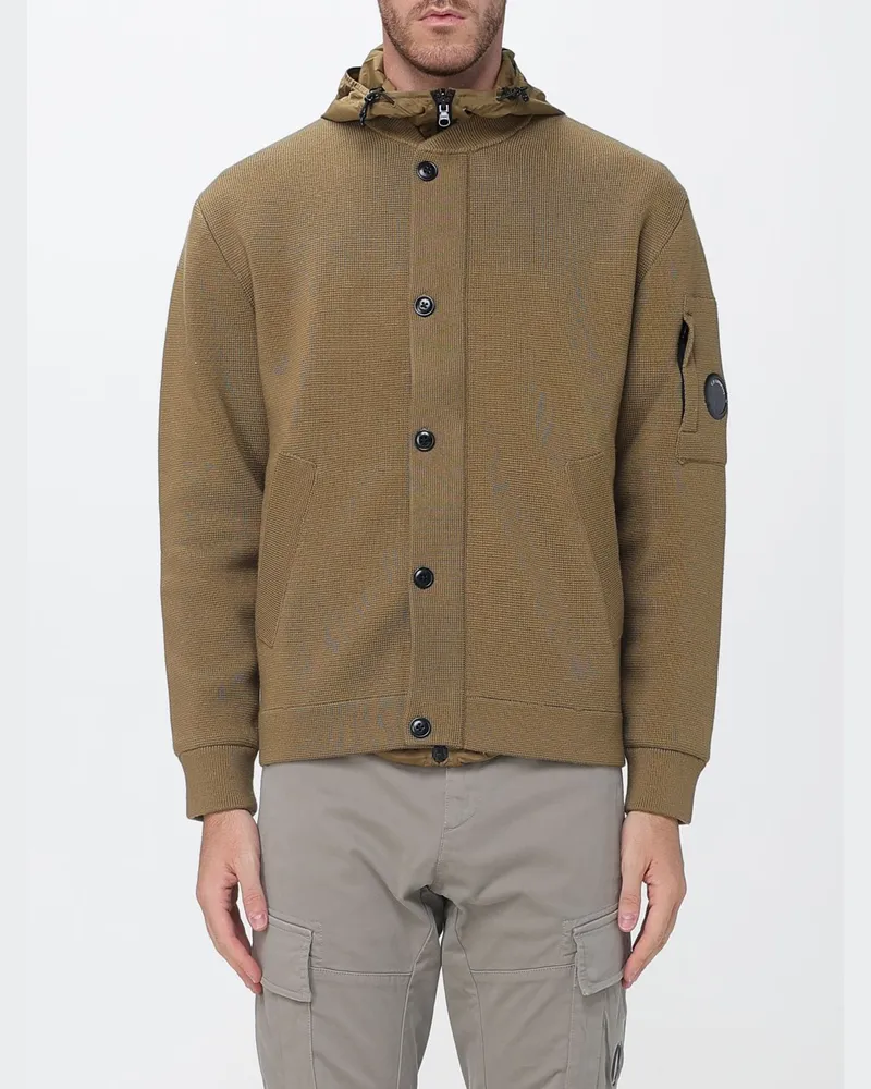 C.P. Company Wendbarer Woll-Cardigan mit Kapuze und Reißverschluss Beige