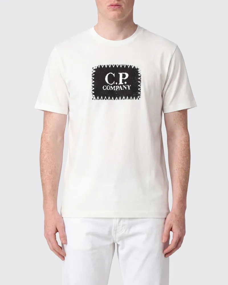 C.P. Company Baumwoll-T-Shirt mit Logo Weiß