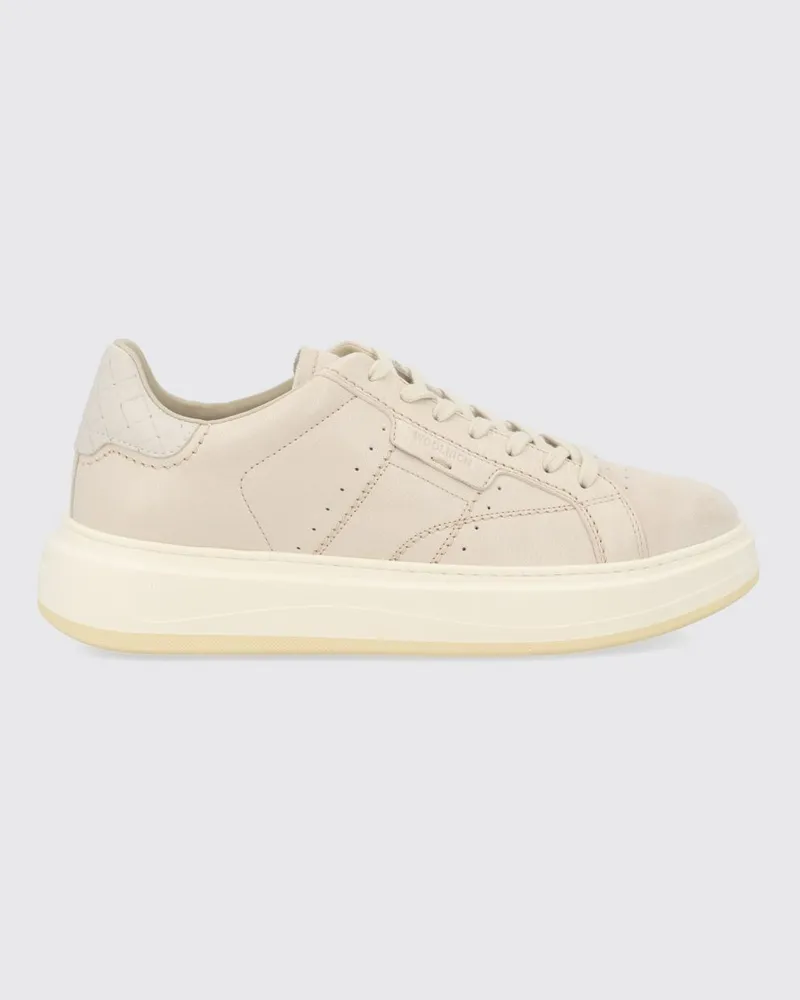 Woolrich Low-Top-Sneakers aus Glattleder mit gedrucktem Logo und gepolstertem Knöchel Puder