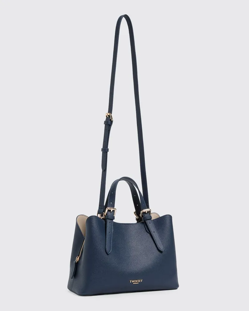 Twin-Set Tasche aus genarbtem Kunstleder Navy