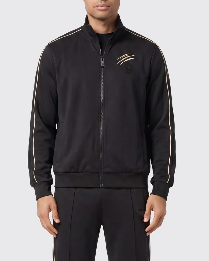 Philipp Plein Polyester-Sweatshirt mit Reißverschluss Schwarz