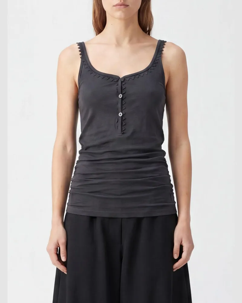 Jacquemus Slim-Fit-Top aus Baumwolle mit Stickerei und quadratischem Ausschnitt Schwarz