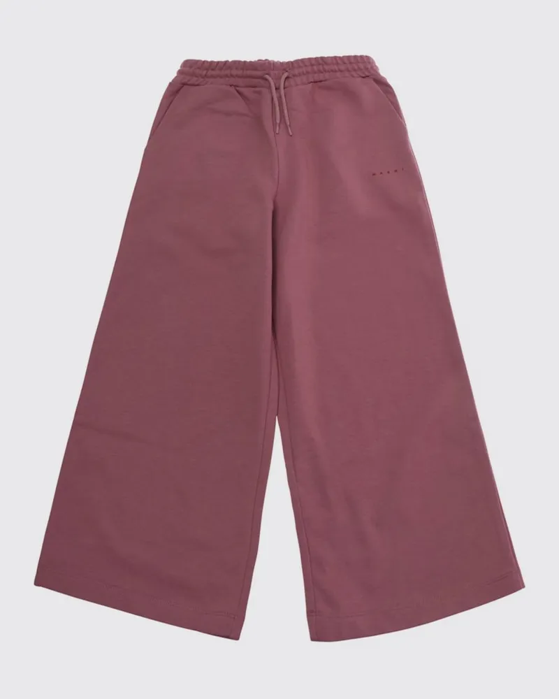 Marni Weit geschnittene Jogginghose für Jungen aus Baumwolle mit Kontrastlogo Pink