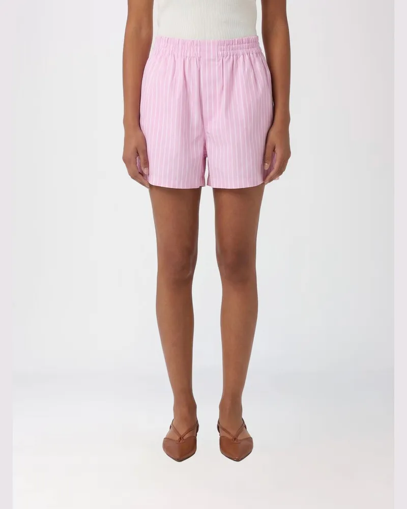 Balenciaga Gestreifte Baumwoll-Shorts Pink