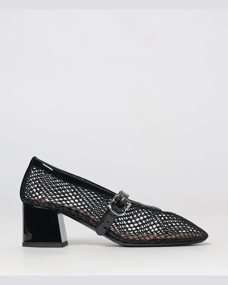 Alaïa Mary-Jane-Pumps aus Lackleder und Mesh mit mittlerem Blockabsatz Schwarz