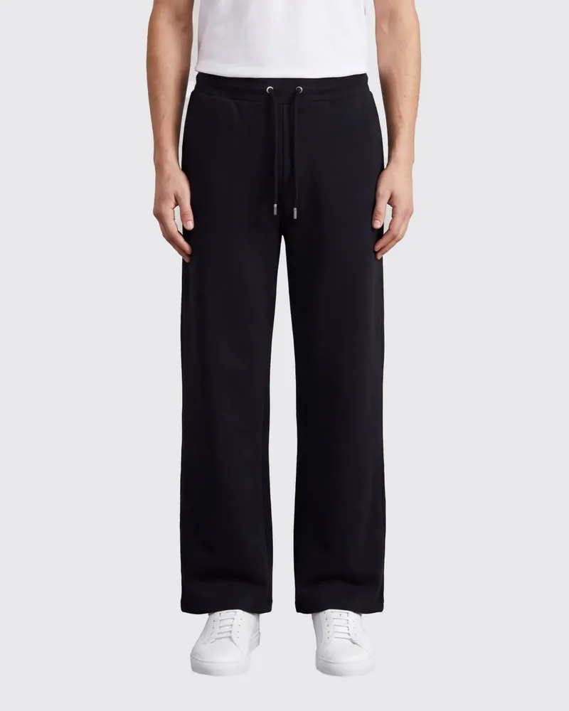 AMI Paris Jogginghose aus Baumwolle mit geradem Bein und gesticktem Logo Schwarz