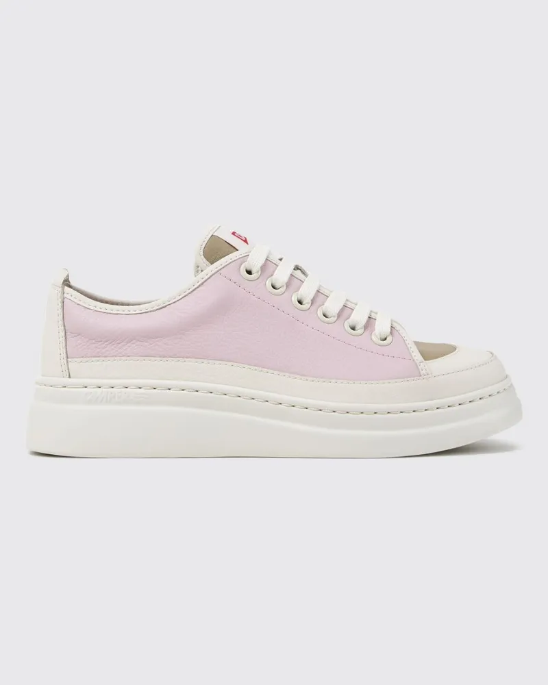 Camper Zweifarbige Twins Leder-Plateau-Sneaker mit abstraktem Muster Bunt