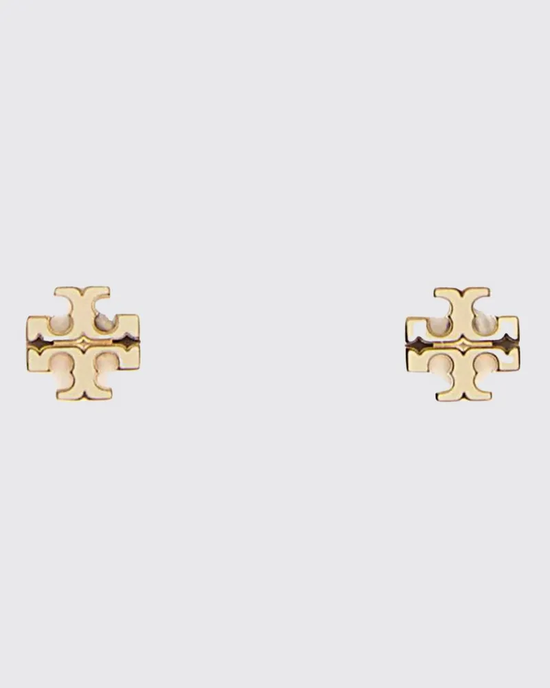 Tory Burch Ohrstecker aus Messing mit Double T-Logo Ivory