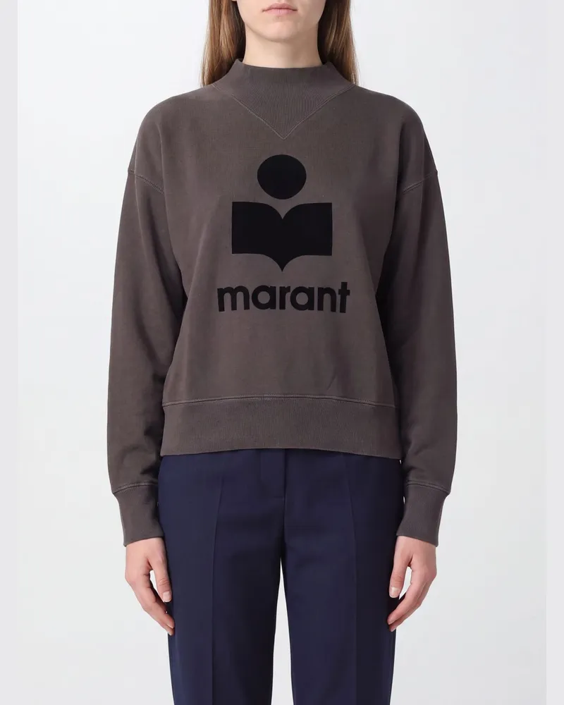 Étoile Isabel Marant Sweatshirt mit Rundhalsausschnitt aus Baumwollmischung und beflocktem Logo Schwarz