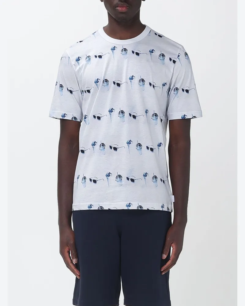 Paul Smith Bedrucktes Bio-Baumwoll-T-Shirt Weiß