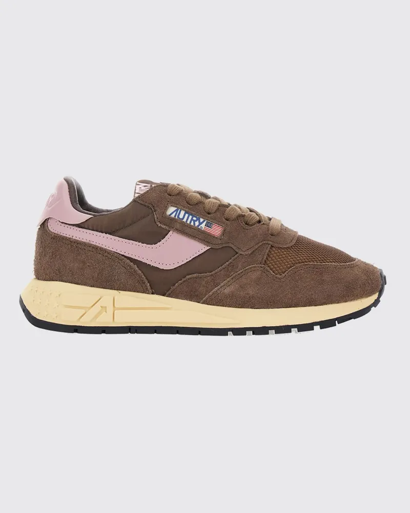 AUTRY Reelwind Sneaker aus Nylon und Wildleder mit gezackter Sohle Braun