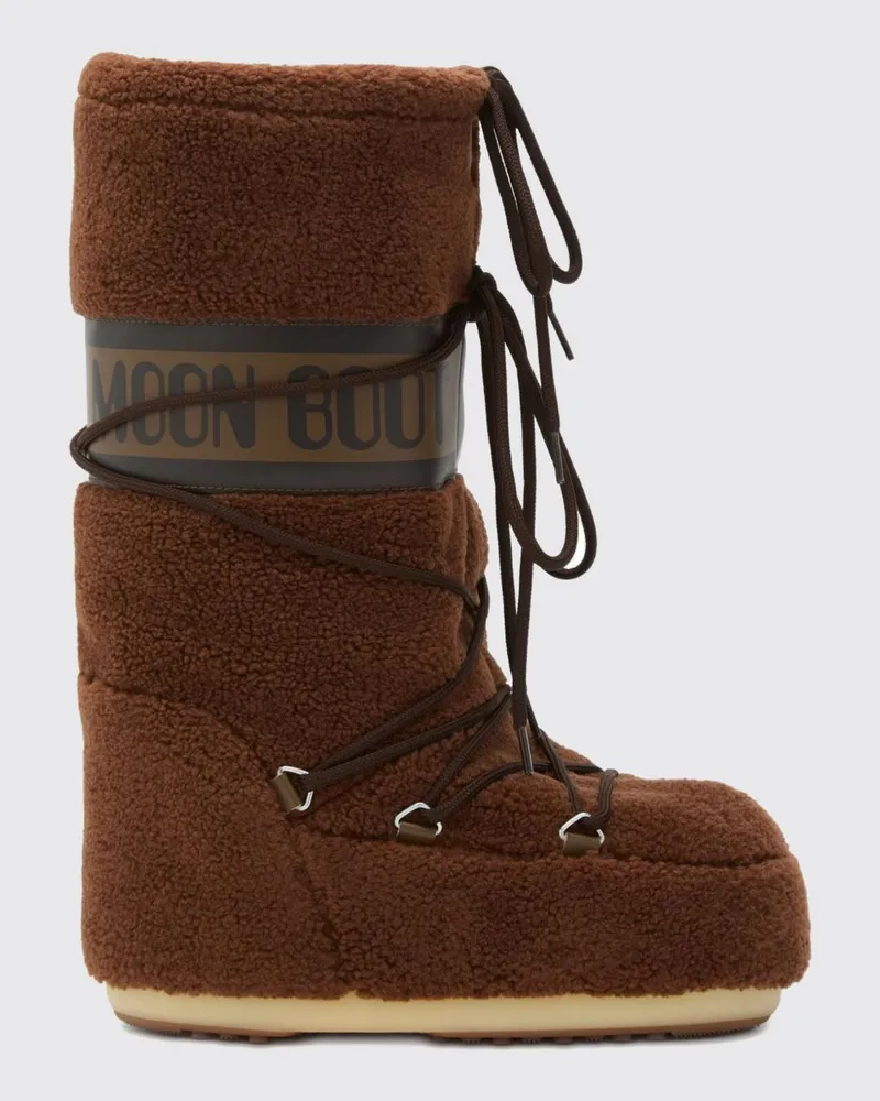 Moon Boot Icon zweifarbige wadenhohe Schneestiefel Braun